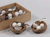 Nests with birds and eggs 6cm - 8 pieces