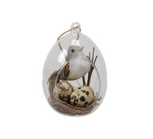 w/b. 1 glass egg w/deco natural 12 cm