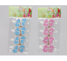 pbh. 8 wooden socks/clip pink/blue 4 cm