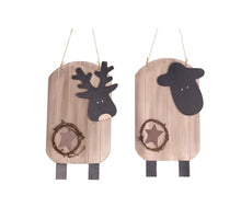 Sheep / deer MDF 12.5x0.8x22cm 2 assorted Natural/Black