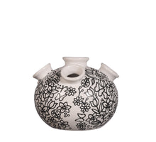 Tulip vase Ø13 x h.11 cm doodle black