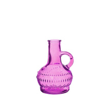 Lille fles glas h.10 Ø6 cm fuchsia
