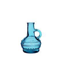 Lille fles glas h.10 Ø6 cm oceaanblauw