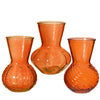 Vase Crystal glass 3 assorted Ø13 h.18 cm orange