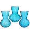 Vaas Kristal glas 3 assortie Ø13 h.18 cm oceaanblauw