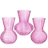 Vase Crystal glass 3 assorted Ø13 h.18 cm light pink