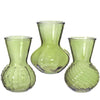 Vase Crystal glass 3 assorted Ø13 h.18 cm light green