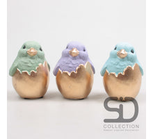 KUIKEN UIT EI CEMENT 3ASS 7X7X9.5 CM GROEN, PAARS, BLAUW