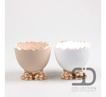 EGGSHELL O/FOOT CEMENT 2 ASS 6X6X6 CM CAMEL, WHITE