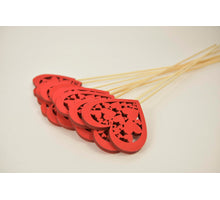 pb. 9 hearts/stick 50cm red 10x10cm