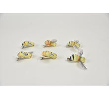 Bees on clip S/6 8cm yellow/black