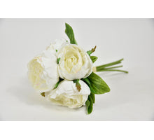 Peony Bouquet, 5 stems 32cm Creme