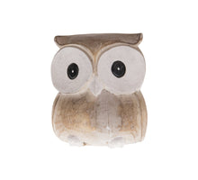 Owl M wood 11x10x12.5cm Natural