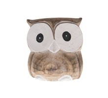Owl L wood 12x11.5x16cm Natural