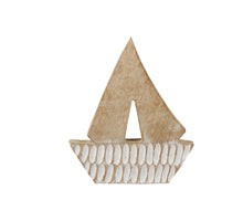 pc. 1 wooden boat white 20x17cm