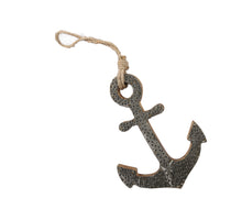 pc. 1 wooden anchor w/metal natural 14x10cm