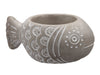 pc. 1 cement fish/pot natural 20x13x8.5cm