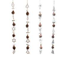 Garland Pinecone Wood 4ass. 5x2x85cm White