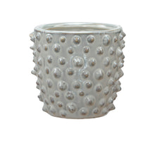 pc. 1 stoneware flowerpot cream 11x11x10cm