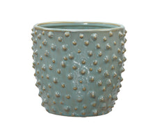 pc. 1 stoneware flowerpot blue 17x17x15.5cm