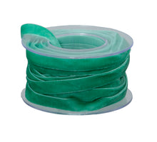 pc. roll velvet ribbon (1 cm) green 8 meter
