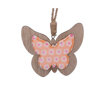 pb. 2 wooden butterflies/hanging orange 10cm