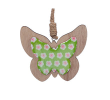 pb. 2 wooden butterflies/hanging green 10cm