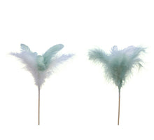 pb. 8 feathers/stick green 12 cm