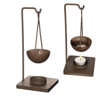 Geurbrander Abeki metaal donker bruin 10x10x23 cm