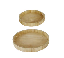S/2 Tray Grand Forks Wood D48 H6cm  Natural