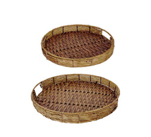 S/2 Tray Halton Hills D48 H6cm Light Brown