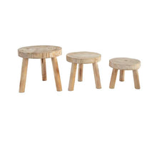 S/3 Stool Ortega Ø23/26/32cm H30cm Natural