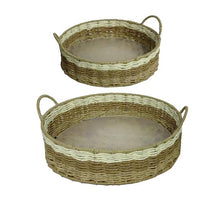 S/2 Tray Tivives Ø29/36 H9cm Natural/White