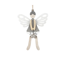 pb. 4 wooden fairies/hanging grey 15 cm