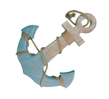 pc. 1 wooden anchor blue 32x38.5x2 cm