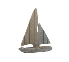 pc. 1 wooden boat blue 40 cm