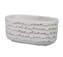 pc. 1 cement flowerpot white wash Ø 21x12x9,5cm