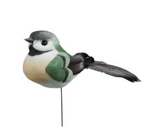 w/b. 6 birds/wire green 9,5x3,5cm