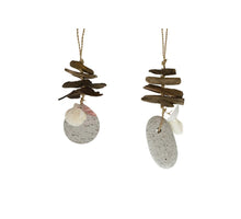 Pendant shells / stones 26x5.5cm 1pc Natural mixed