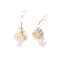 Placuna shell hanger 14x28cm 1pc Natural mixed