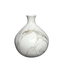 Dazzle vaas marmer Ø23 x h.25 wit goud