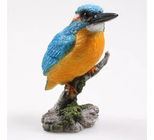 VOGEL IJSVOGEL OP STAM 9X9X15 CM - POLYESTER