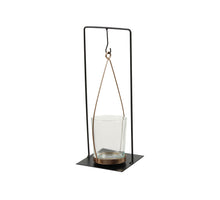 St. 1 Metall-Kerzenhalter schwarz/gold 8x8x21 cm