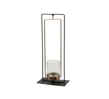St. 1 Metall-Kerzenhalter schwarz/gold 27 cm