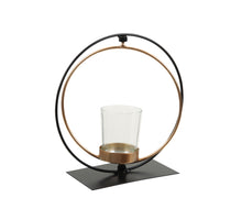 St. 1 Metall-Kerzenhalter schwarz/gold 19,5 cm