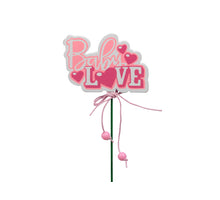 pm. 10 wooden deco/stick pink 7.5x5 cm
