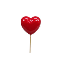 pb. 12 styro hearts lacquer/pick red 70x70 mm