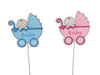 pm. 8 pram/stick pink/blue 60x65 mm