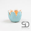 TULP WAXINELICHTHOUDER CEMENT 8.5X6.5 CM BLAUW