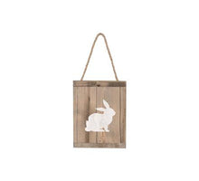 Sign rabbit historic wood 15x19x1.5cm Natural/White